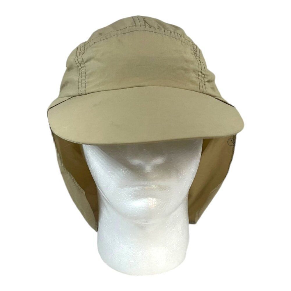 Vtg 80 90s Broner Blank Long Bill Ear Neck Flap Safari Bush Fishing Hat USA READ